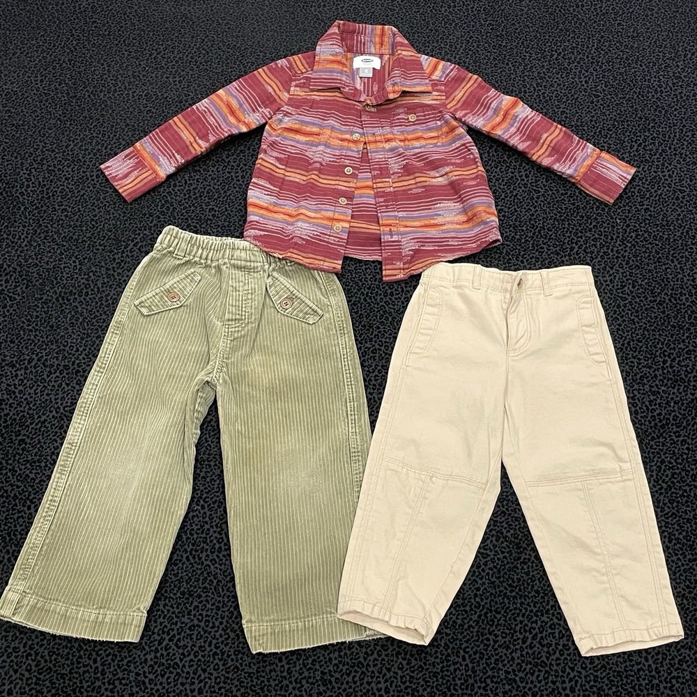 Boys Outfit Set Wide Wale Corduroy Pants Autumn Fall Bundle Size 3